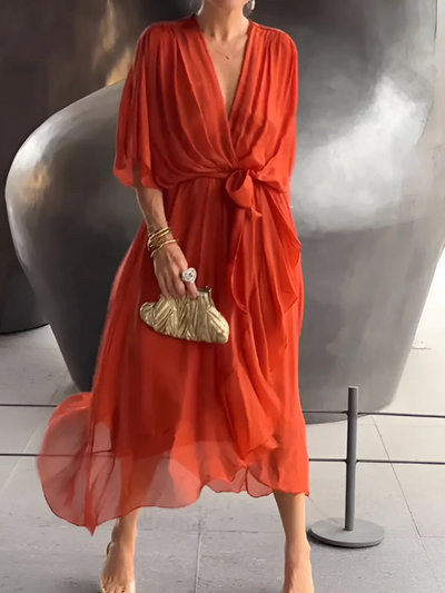 Catalina® | Vestido Midi Envolvente Atemporal