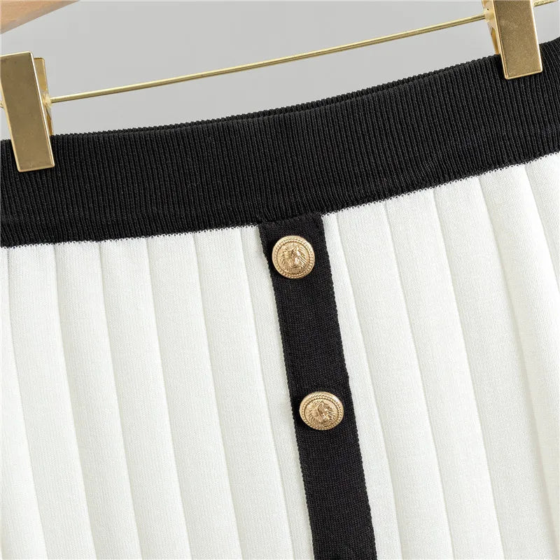 Mira – Elegante conjunto de 2 piezas con cárdigan y falda